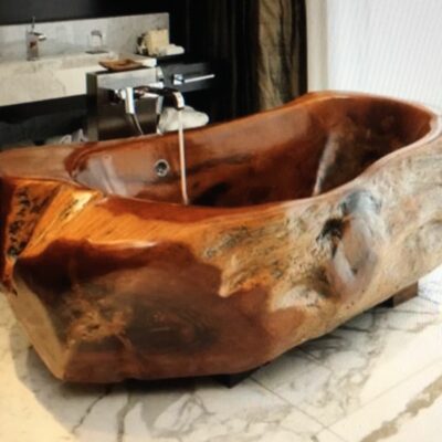 Recycled solid teak bath tub