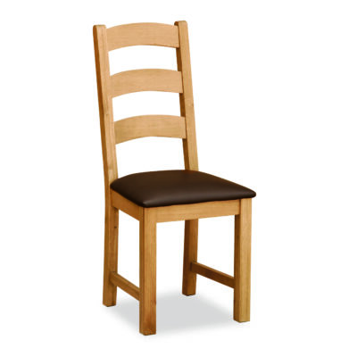 Bergerac Petite Ladder Chair with Brown PU