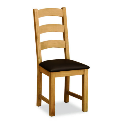 Bergerac ladder Chair with Brown PU Seat