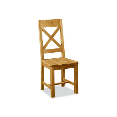 Bergerac Cross Back Chair with Wooden Seat